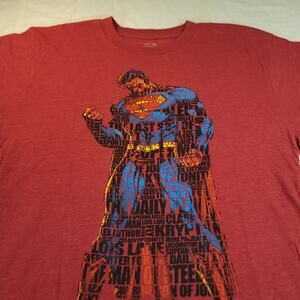 DC Superman Graphic Crewneck Short Sleeve T-Shirt Youth Boys Size XL Red